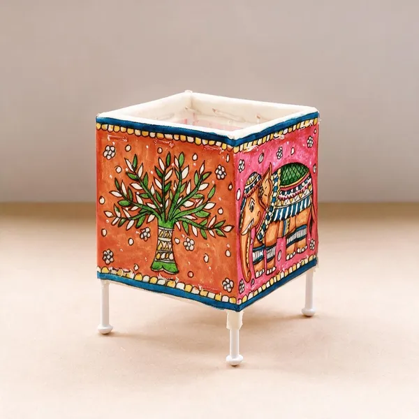 Parchment_Leather_Tree_Of_Life_Square_Tea_Light_Holder