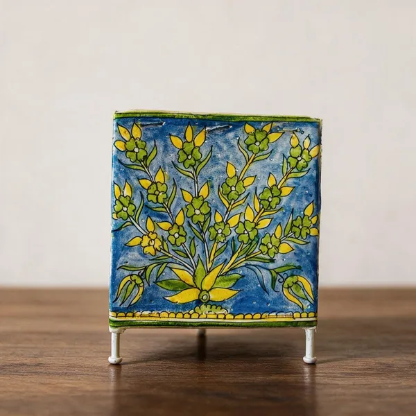 Parchment_Leather_Handpainted_Floral_Bliss_Triangle_Tea_Light_Holder