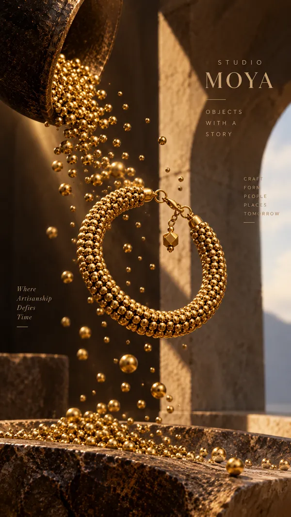 'Arohi'_Dokra_Bead_Cuff
