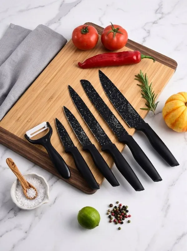 Black_Speckled_Kitchen_Knife_And_Peeler_Set