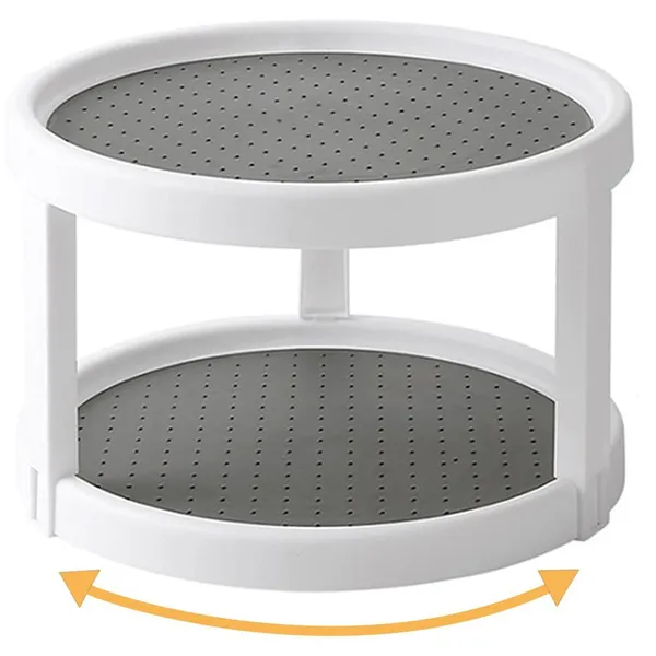 White_Rotating_Two_Tier_Storage_Organizer