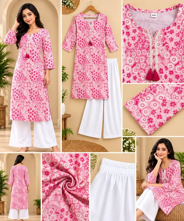 Pink_Cotton_Floral_Print_Straight_Kurta_Palazzo_Set_For_Women