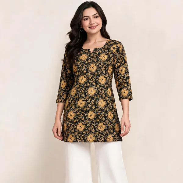 Black_Cotton_Straight_Floral_Print_Kurta_For_Women