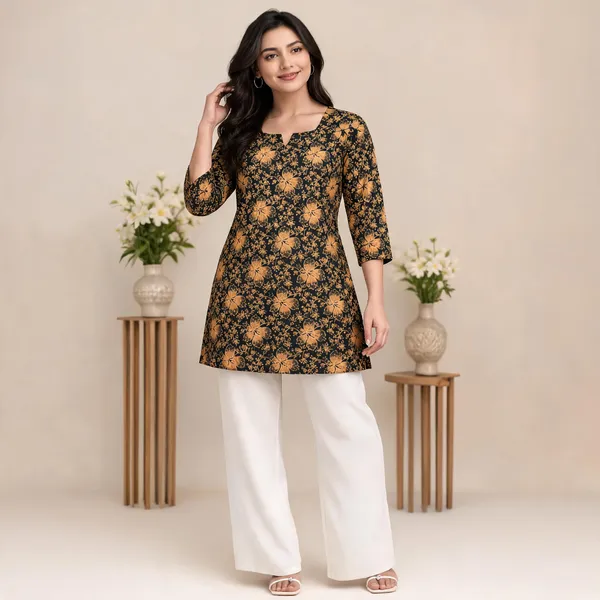 Black_Cotton_Straight_Floral_Print_Kurta_For_Women