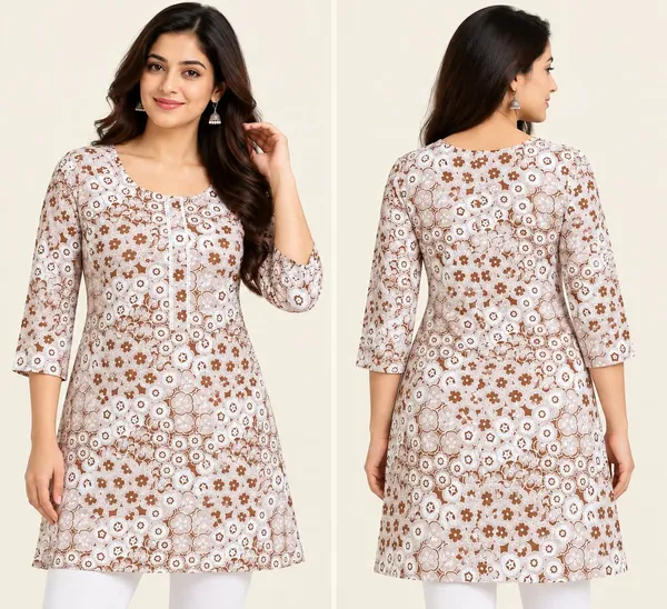 Beige_Cotton_A-Line_Floral_Print_Kurta_For_Women