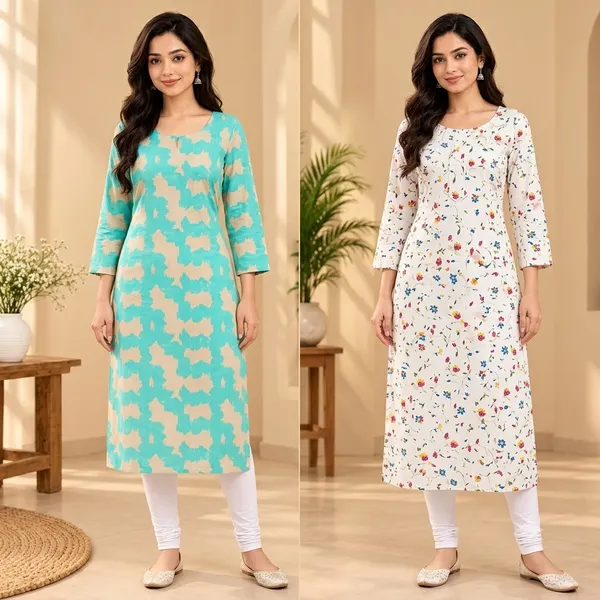 Multicolor_Cotton_Printed_Straight_Kurta_Combo_For_Women
