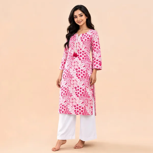 Pink_Cotton_Floral_Print_Straight_Kurta_Palazzo_Set_For_Women