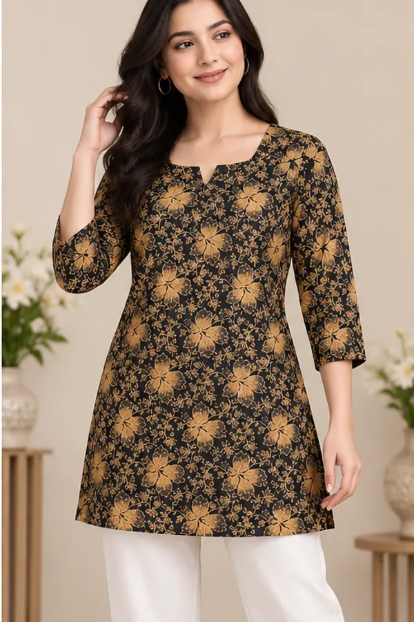Black_Cotton_Straight_Floral_Print_Kurta_For_Women