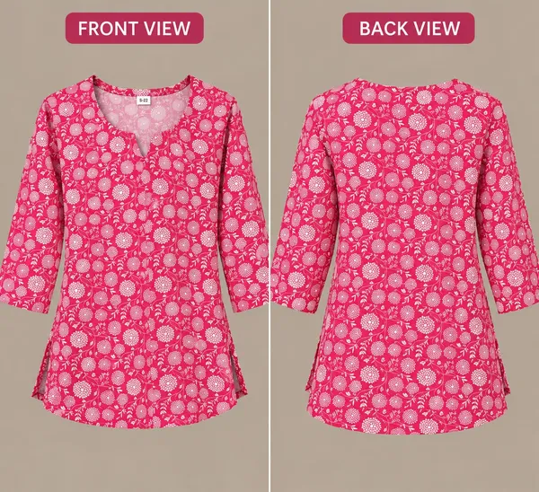 Pink_Cotton_Flared_Floral_Print_Kurta_For_Women