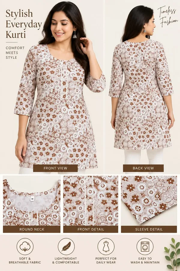 Beige_Cotton_A-Line_Floral_Print_Kurta_For_Women