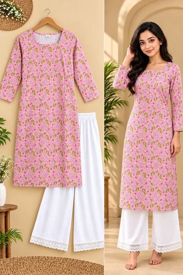 Pink_Cotton_Floral_Print_Straight_Kurta_Palazzo_Set_For_Women