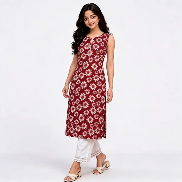 Maroon_Cotton_Floral_Print_Straight_Kurta_Palazzo_Set_For_Women
