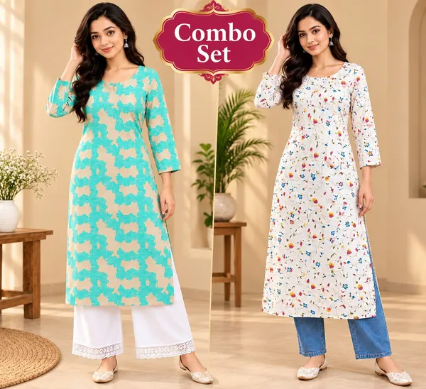Multicolor_Cotton_Printed_Straight_Kurta_Combo_For_Women