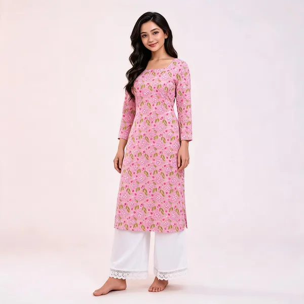 Pink_Cotton_Floral_Print_Straight_Kurta_Palazzo_Set_For_Women