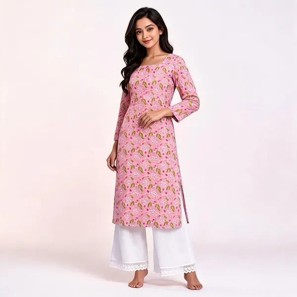 Pink_Cotton_Floral_Print_Straight_Kurta_Palazzo_Set_For_Women