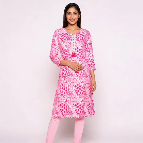 Pink_Cotton_Floral_Print_Straight_Kurta_For_Women