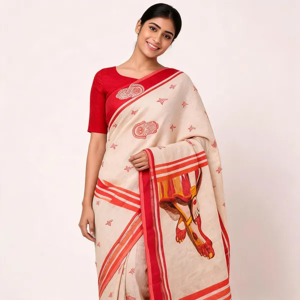 Beige_Cotton_Printed_Saree_For_Women