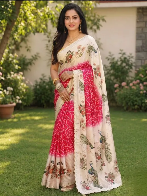 Pink_Floral_Print_Saree_For_Women