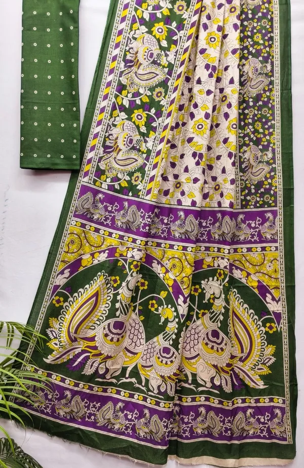 Green_Printed_Saree_For_Women