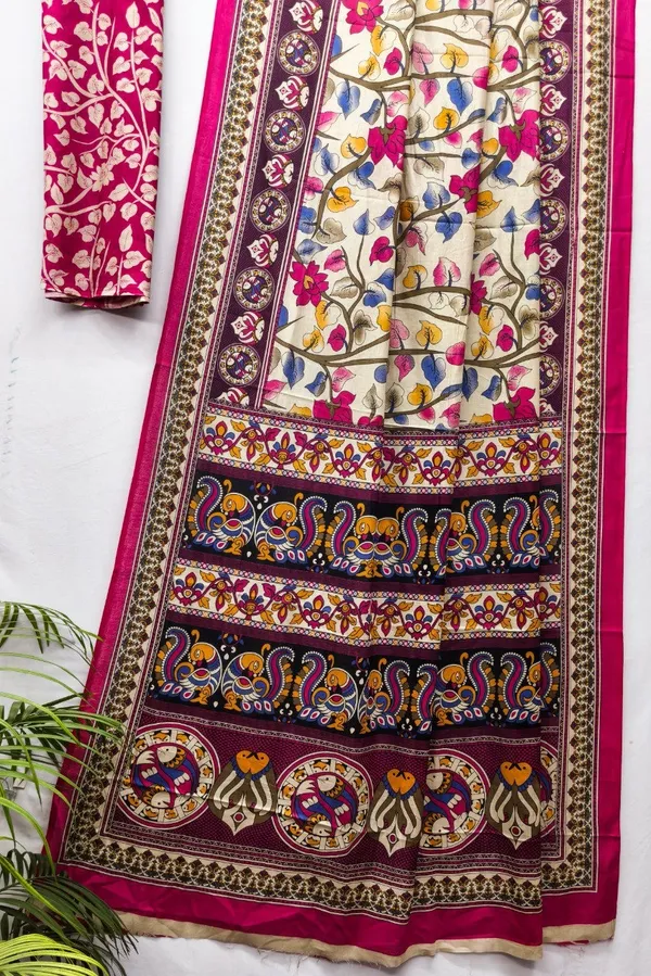 Pink_Printed_Saree_With_Blouse_Piece_For_Women