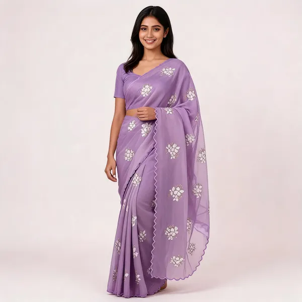 Purple_Organza_Embroidered_Saree_For_Women