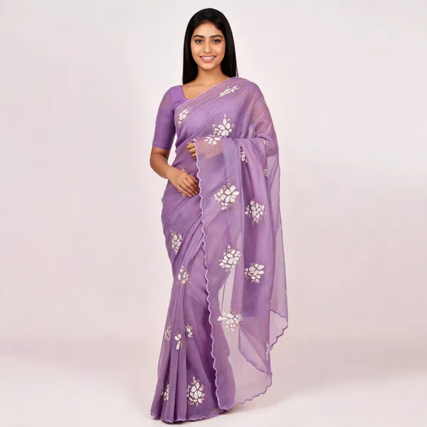 Purple_Organza_Embroidered_Saree_For_Women
