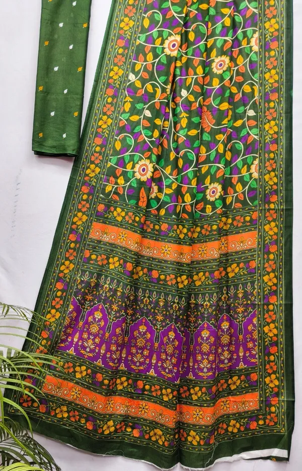 Green_Floral_Print_Saree_For_Women