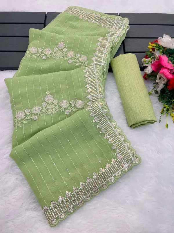 Green_Net_Embroidered_Saree_For_Women