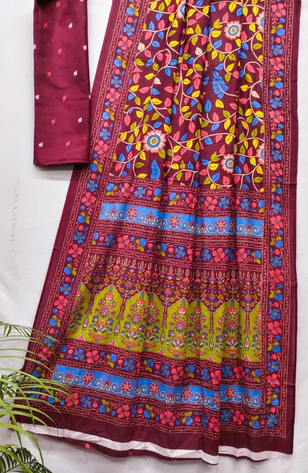 Maroon_Printed_Saree_For_Women