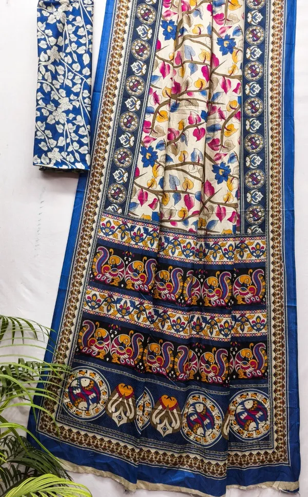 Blue_Printed_Saree_For_Women