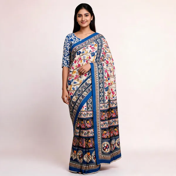 Blue_Printed_Saree_For_Women