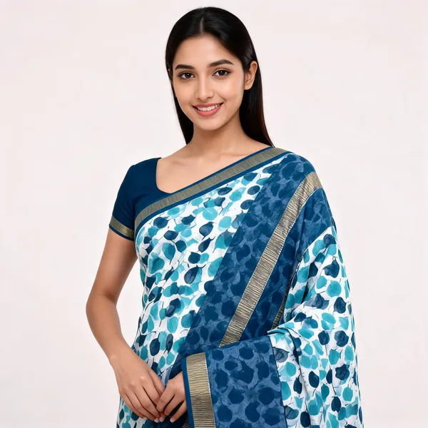 Blue_Printed_Saree_For_Women