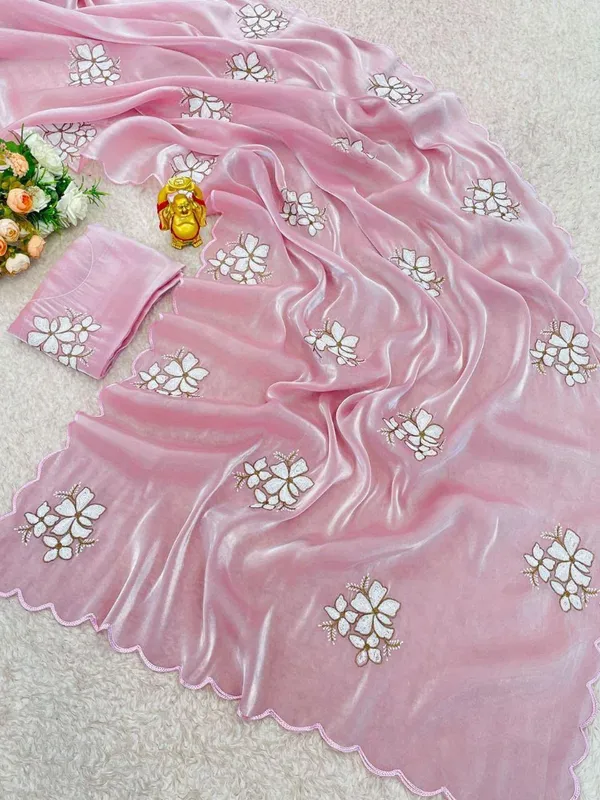 Pink_Organza_Floral_Embroidered_Saree_For_Women