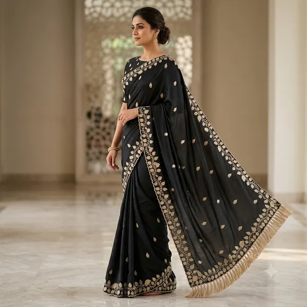 Black_Embroidered_Saree_For_Women