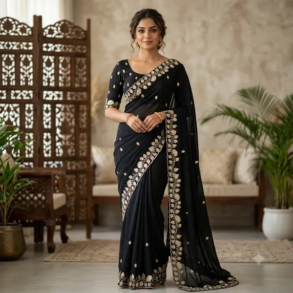 Black_Embroidered_Saree_For_Women