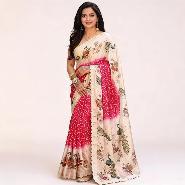 Pink_Floral_Print_Saree_For_Women
