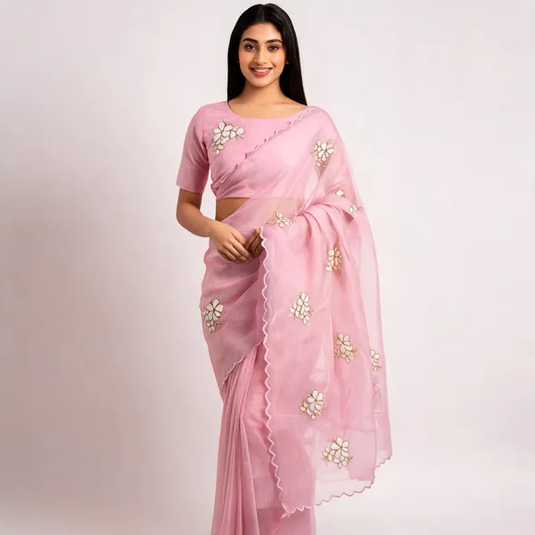 Pink_Organza_Floral_Embroidered_Saree_For_Women