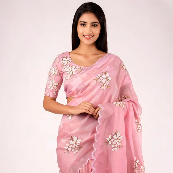 Pink_Organza_Floral_Embroidered_Saree_For_Women