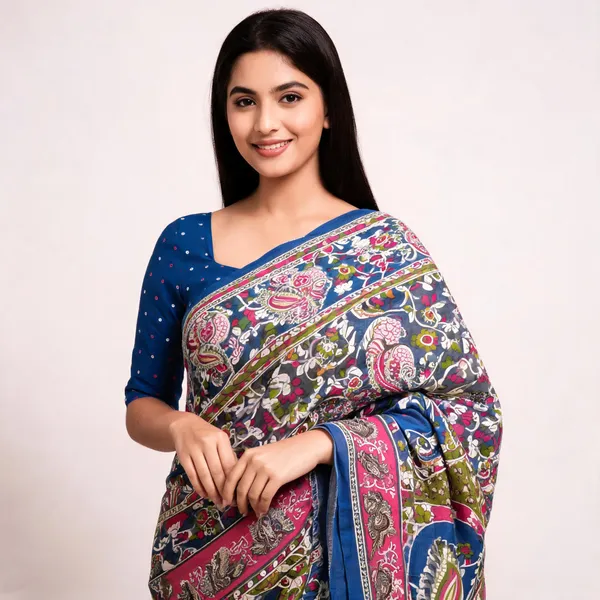 Blue_Printed_Saree_For_Women