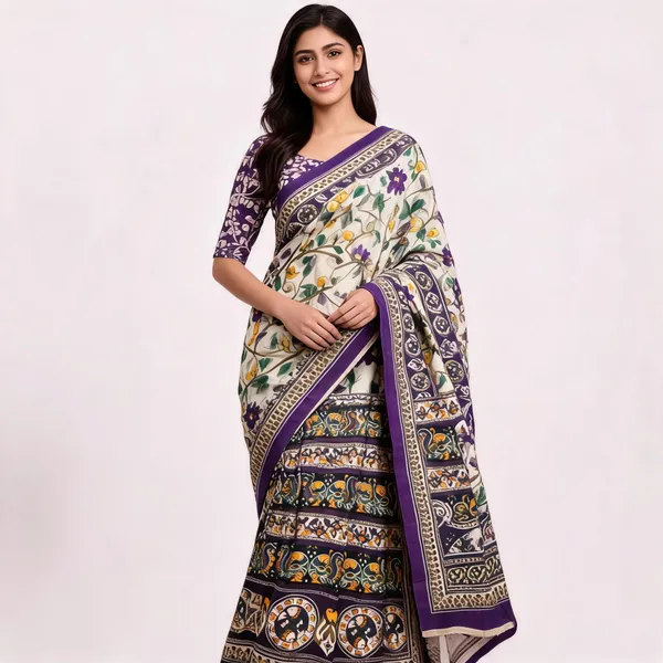 Purple_Printed_Saree_For_Women