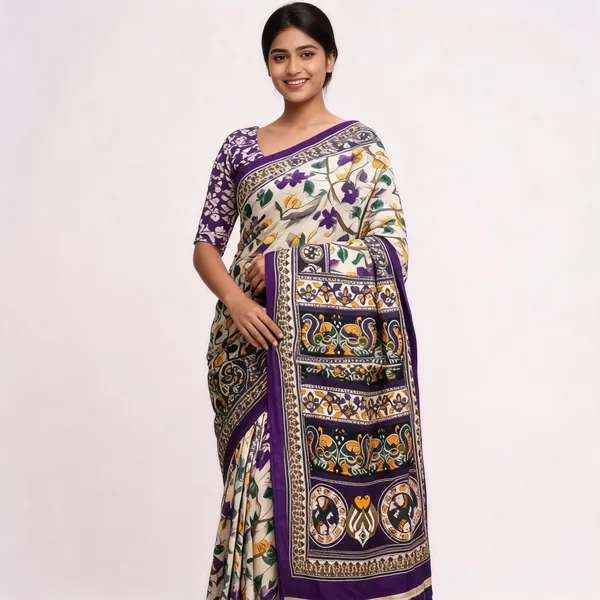 Purple_Printed_Saree_For_Women