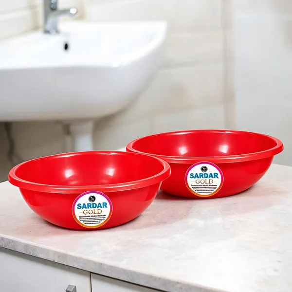 Red_Plastic_Utility_Tub_For_Bathroom_&_Household_Use