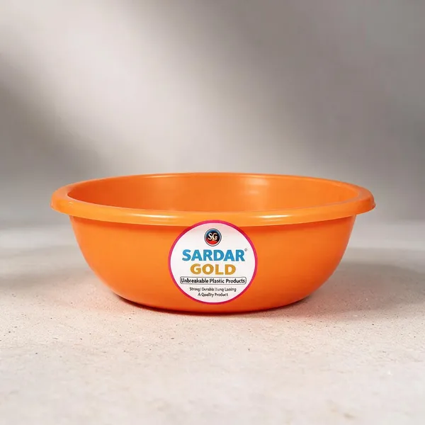 Orange_Plastic_Utility_Tub_For_Bathroom_&_Household_Use