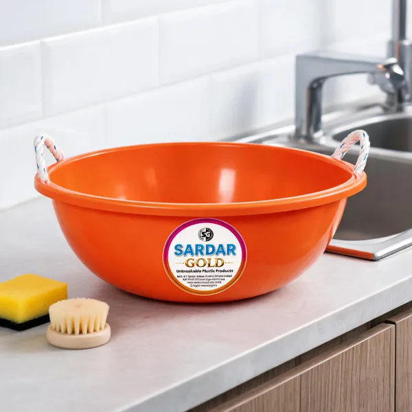 Orange_Plastic_Utility_Tub_For_Household_Use