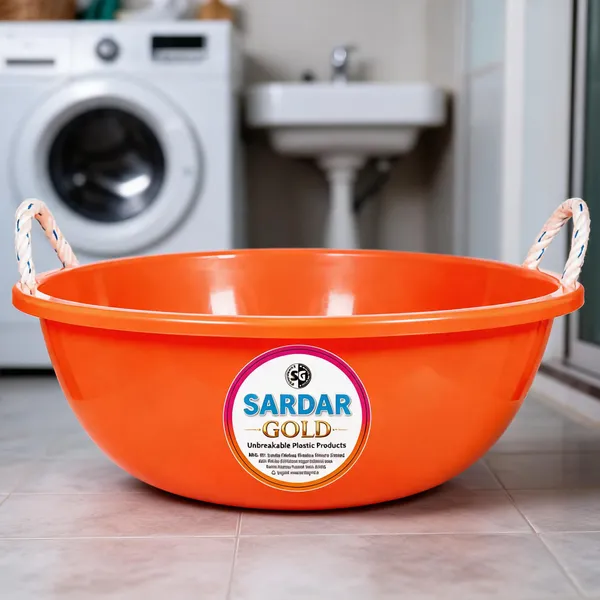 Orange_Plastic_Utility_Tub_For_Household_Use