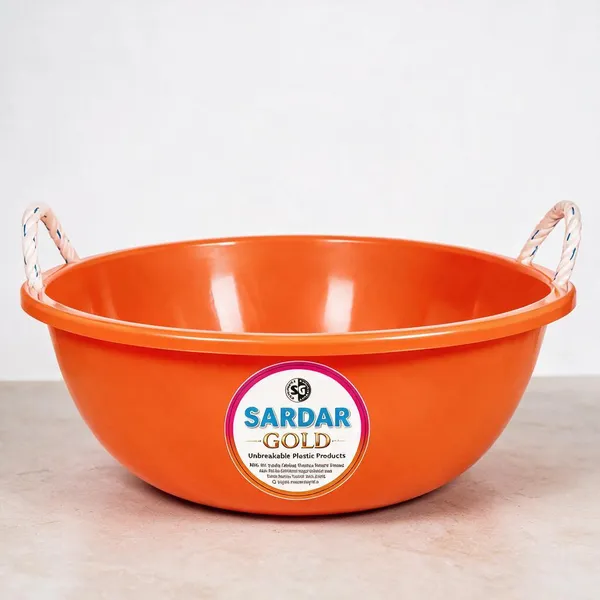 Orange_Plastic_Utility_Tub_For_Household_Use