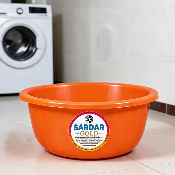 Orange_Plastic_Utility_Tub_For_Household_Use