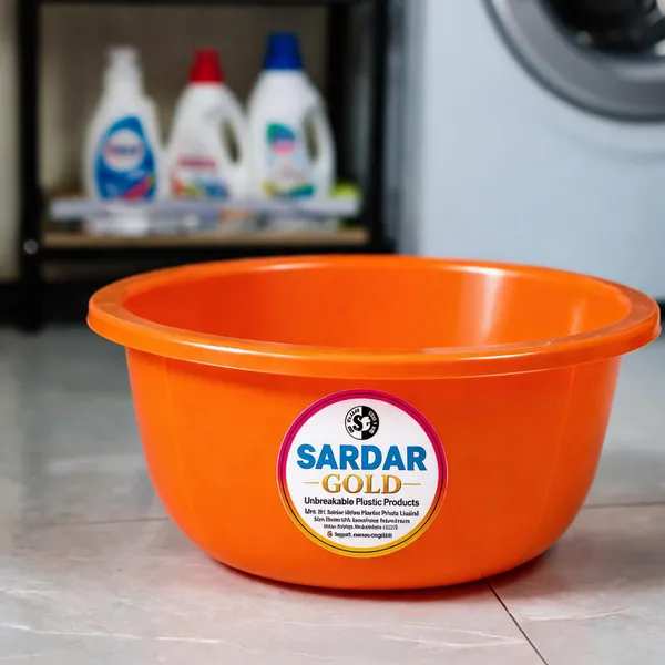 Orange_Plastic_Utility_Tub_For_Household_Use
