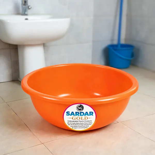 Orange_Plastic_Utility_Tub_For_Bathroom_&_Household_Use