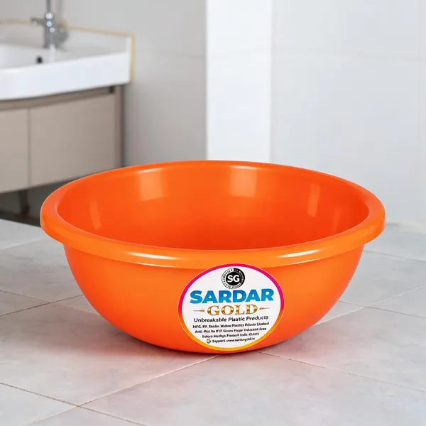 Orange_Plastic_Utility_Tub_For_Bathroom_&_Household_Use